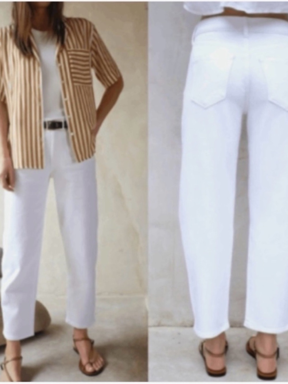 AYR Women’s Organic Cotton White High-Rise Barrel Jeans